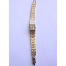 Vintage Ladies Bucherer Swiss Made Gold Toned Wrist Watch - Stainless Back