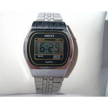 Vintage Man's Quartz Watch Anilex Digital Wrist Watch 136