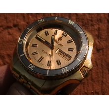 Vintage,men's Gold Chronosport/breitling Brevet 30atm Diver's Watch 503-305.rare