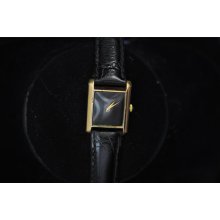 Vintage Mens Ladies Cartier Mechanical 18 K Gold Electroplate Wristwatch
