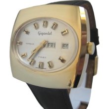Vintage New old stock mechanical Gigandet 11195 stainless steel Swiss watch 25 rubis