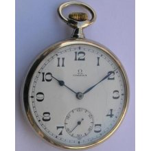 Vintage Omega Cal.40.6 Open Face Men's Pocket Watch Swiss Made 1925