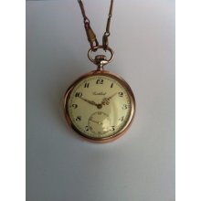Vintage Rare Cortebert Cal.532 Solid Silver Pocket Men's Watch With Gold