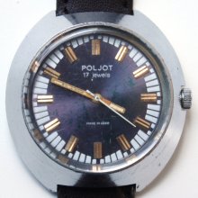 Vintage Soviet Russia watch Poljot mens wrist watch from 1970s huge watch