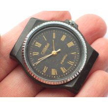 Vintage Soviet Slava Quartz Watch Small Plastic Case Vgc+