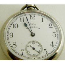 Vintage Waltham Vanguard Pocket Watch Military Issue 23 Jewels W/ Crow Foot 483