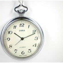 Vintage Zaria mechanical small pocket watch from Soviet/Ussr