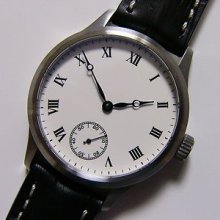 W3 42mm German Classic Cold Enamel Dial Watch Eta 6498-1 Skeleton
