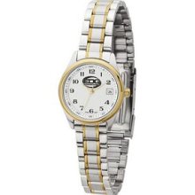 Watch Creations Ladies` Silver & Gold Finished Watch W/ Patterned Face
