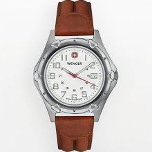 Wenger Standard Issue Stainless Steel Leather Watch