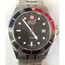 Wenger Swiss Military Alpine Diver Watch 70999 Quartz Movement Bracelet Date