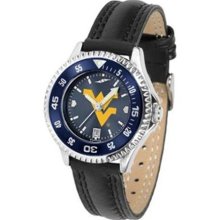West Virginia Mountaineers WVU NCAA Womens Leather Anochrome Watc ...