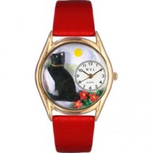 Whimsical Watches C-0120009 Womens BaSking Cat Yellow Leather And Goldtone Watch