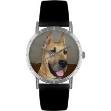 Whimsical Watches Unisex Great Dane Photo Watch with Black Leather Color