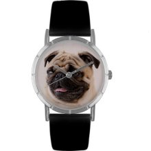 Whimsical watches wr0130061 pug black leather and silverton - One Size