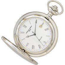 White Dial High Polish Stainless Steel Pocket Watch
