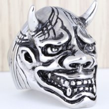 Wholesale Men Silver Devil Stainless Steel Fashion Ring Jewelry D027 Size 9-11.5