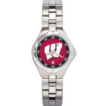Wisconsin Badgers Pro II Women's Stainless Steel Bracelet Watch