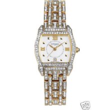 Wittnauer Ladies 12m10 Gold Tone Crystal Watch