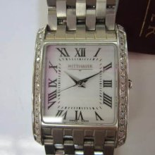 Wittnauer Swiss Men's Watch Quartz Diamond Sapphire All Stainless S White
