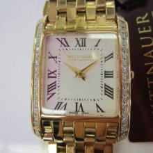 Wittnauer Swiss Men's Watch Quartz Diamond Sapphire All Stainless S Gold