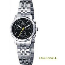 Women's Classic Round Stainless Steel Quartz Watch Love Sweet Couple Wristwatch