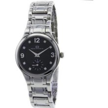 Women's European Stainless Steel Case and Bracelet Black Dial