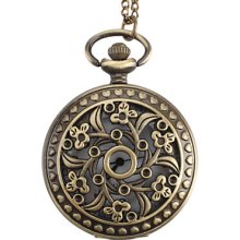 Women's Little Flower Alloy Analog Quartz Pocket Watch (Bronze)
