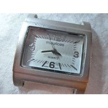 Womens Maurices Watch Head Tank Silver Tone Face Bezel