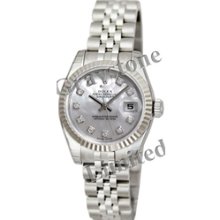 Women's Rolex Oyster Perpetual Lady-Datejust Watch - 179174_CWhtMOPDDJ