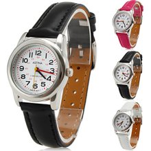 Women's Small Style PU Analog Quartz Wrist Watch (Assorted Colors)