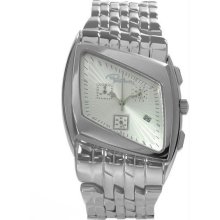 Women's Stainless Steel Case and Bracelet Silver Dial Date Display
