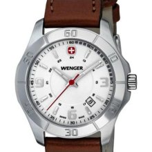 Womens Wenger Alpine Watch, White Dial, Brown Leather Strap ...