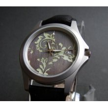 Wristwatch with handcrafted Damask Dial 1 in stainless steel - Made to Order