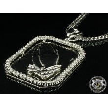 Xl Rapper Praying Hand Charm Silver Real Stainless Steel Rope Franco Chain
