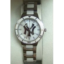 York Yankees Game Time Mother Of Pearl Watch Womens Mlb-pea-ny3