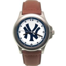 York Yankees Mens Leather Rookie Watch