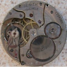 Zenith Pocket Watch Movement 40 Mm. In Diameter Balance Broken To Restore