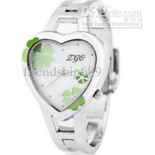 Zgo Girl Quartz Watch Heart-shaped Leaf Clover Watches Korean Fashio