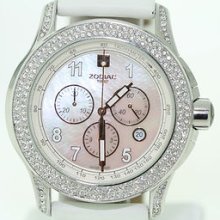 Zodiac Streamline Ladies Chronograph White Dial Crystal Accent Watch Zo3911