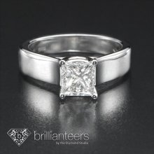 1/2 Ctw Real Diamond Engagement 950 Platinum Solitaire Princess Ladies Ring