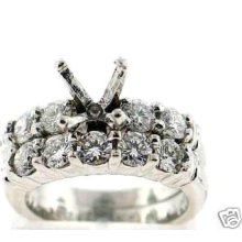 1.31 Ct Lady's Diamond Engagement Ring Sets Vs2/g Plat