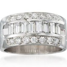 1.37 ct. t.w. Diamond Wedding Ring in 14kt White Gold. Size 7