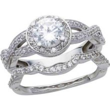 1.55 Ct Round Ideal Cut Diamond Halo Engagement Wedding Ring Set Solid 14k Gold