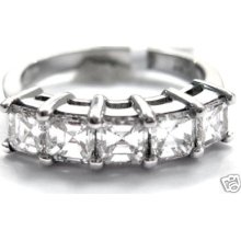 1.75 Ct F Vs2 Princess Cut Wedding Band Platinum