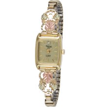 10k Gold Elegant Ladies Watch with Diamond Cut Vines