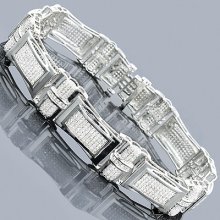 10k Gold Mens Diamond Bracelet 2.97ct