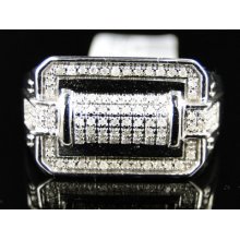 10k Mens White Gold Pinky Wedding Band Genuine Diamond Ring 1/3 Ct