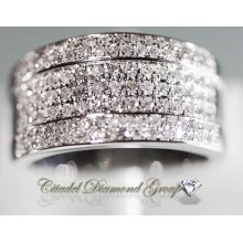 10kt. White Gold Round Pave Diamond Anniversary Band