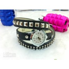 10pcs/lot Real Leather Punk Women's Watch Europe Vintage Cow Leather